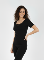 Charger l’image dans la visionneuse de la galerie, T-shirt manches courtes avec incrustation devant