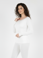 Charger l’image dans la visionneuse de la galerie, T-shirt Manches Longues Avec Dentelle