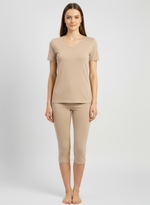 Charger l’image dans la visionneuse de la galerie, T-shirt manches courtes col V avec dentelle