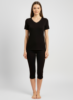 Charger l’image dans la visionneuse de la galerie, T-shirt manches courtes col V avec dentelle