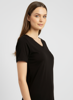 Charger l’image dans la visionneuse de la galerie, T-shirt manches courtes col V avec dentelle