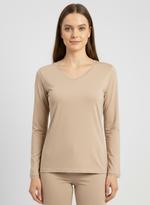 Charger l’image dans la visionneuse de la galerie, T-shirt manches longues col V avec dentelle