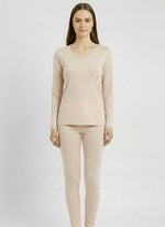 Charger l’image dans la visionneuse de la galerie, Ensemble T-shirt ML col V avec dentelle + Legging avec dentelle