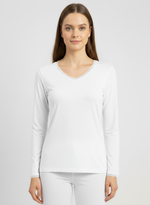 Charger l’image dans la visionneuse de la galerie, T-shirt manches longues col V avec dentelle