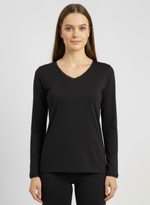 Charger l’image dans la visionneuse de la galerie, T-shirt manches longues col V avec dentelle