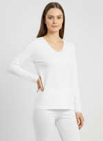 Charger l’image dans la visionneuse de la galerie, T-shirt manches longues col V avec dentelle