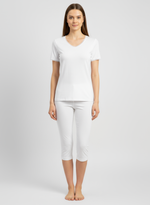 Charger l’image dans la visionneuse de la galerie, T-shirt manches courtes col V avec dentelle