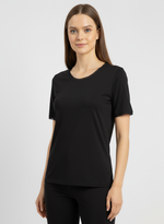 Charger l’image dans la visionneuse de la galerie, T-shirt manches courtes col rond avec dentelle