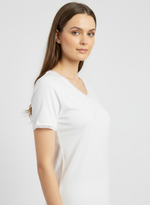 Charger l’image dans la visionneuse de la galerie, T-shirt manches courtes col V avec dentelle