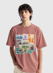 T-Shirt Oversize – Modèle “Timbres du Monde”