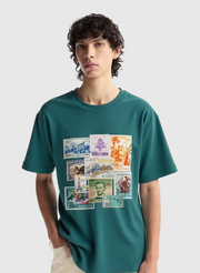 T-Shirt Oversize – Modèle “Timbres du Monde”