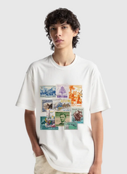 T-Shirt Oversize – Modèle “Timbres du Monde”