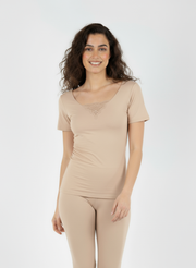 T-shirt manches courtes avec incrustation devant