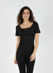 T-shirt manches courtes avec incrustation devant