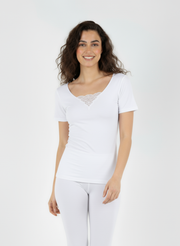 T-shirt manches courtes avec incrustation devant