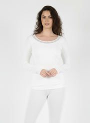 T-shirt Manches Longues Avec Dentelle