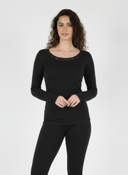 T-shirt Manches Longues Avec Dentelle