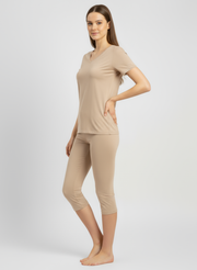 Ensemble T-shirt MC Col V Dentelle & Corsaire Basique