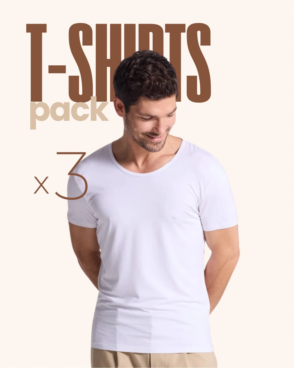 Pack 3 t-shirt mc col rond