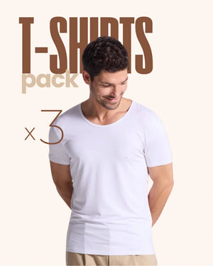 Pack 3 t-shirt mc col rond