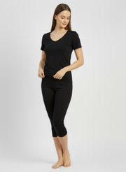 T-shirt manches courtes col rond decolleté