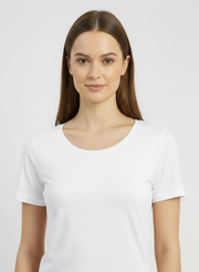 T-shirt manches courtes col rond decolleté