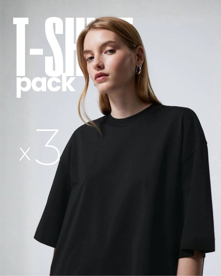 Pack 3 t-shirt oversize simple