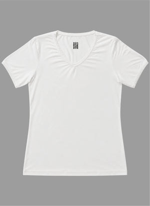 T-shirt manches courtes col v avec dentelle