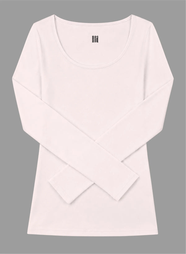 T-shirt manches longues col rond décolleté