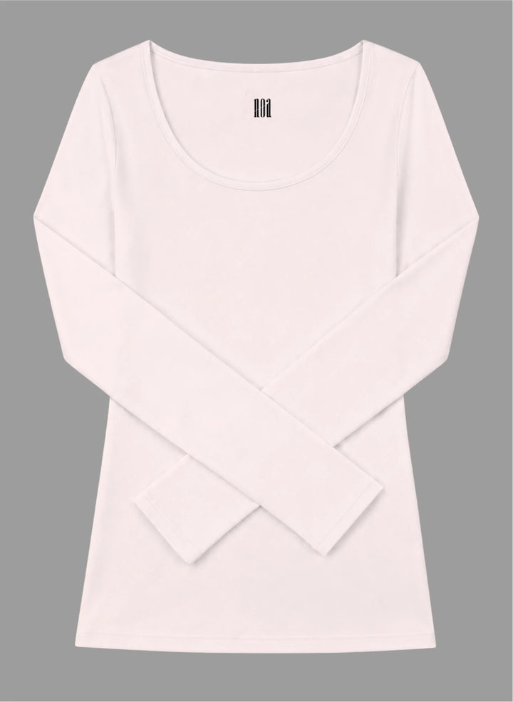 T-shirt manches longues col rond décolleté