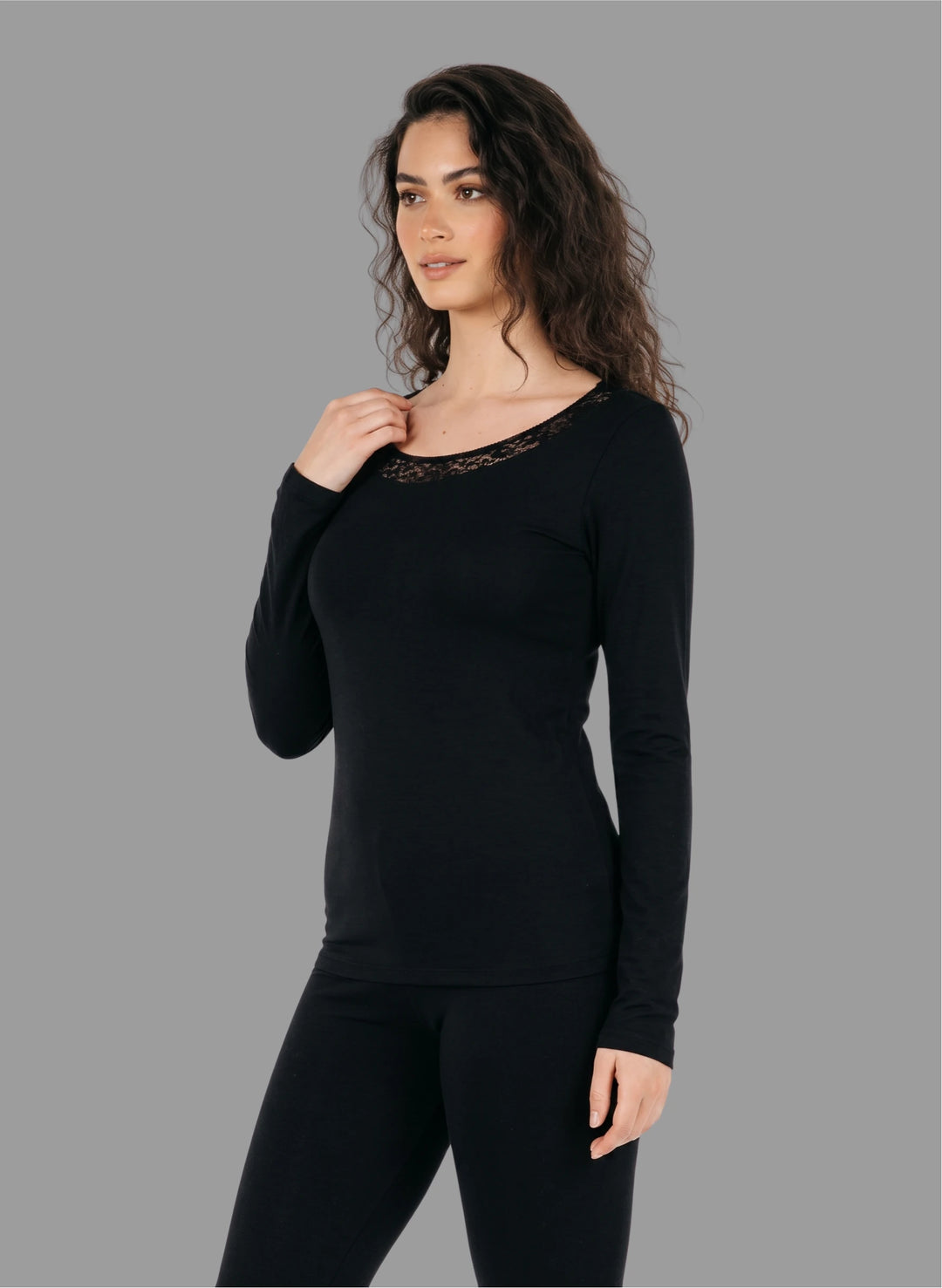 T-shirt manches longues avec dentelle