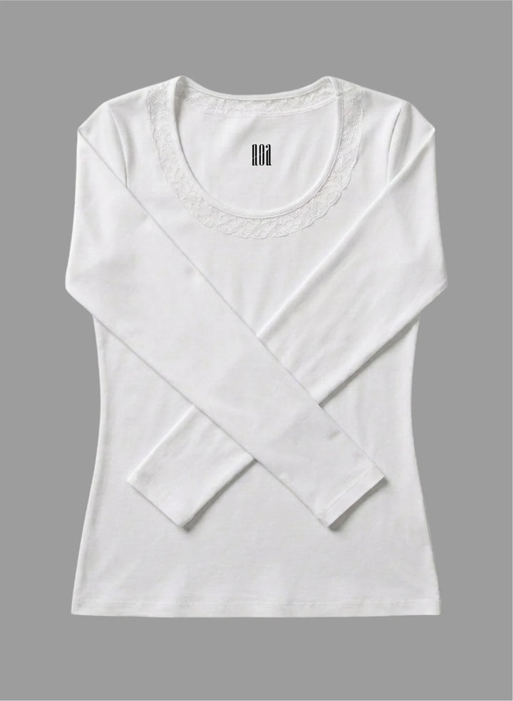 T-shirt manches longues avec dentelle
