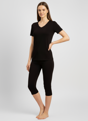 Ensemble T-shirt MC Col V Dentelle & Corsaire Basique