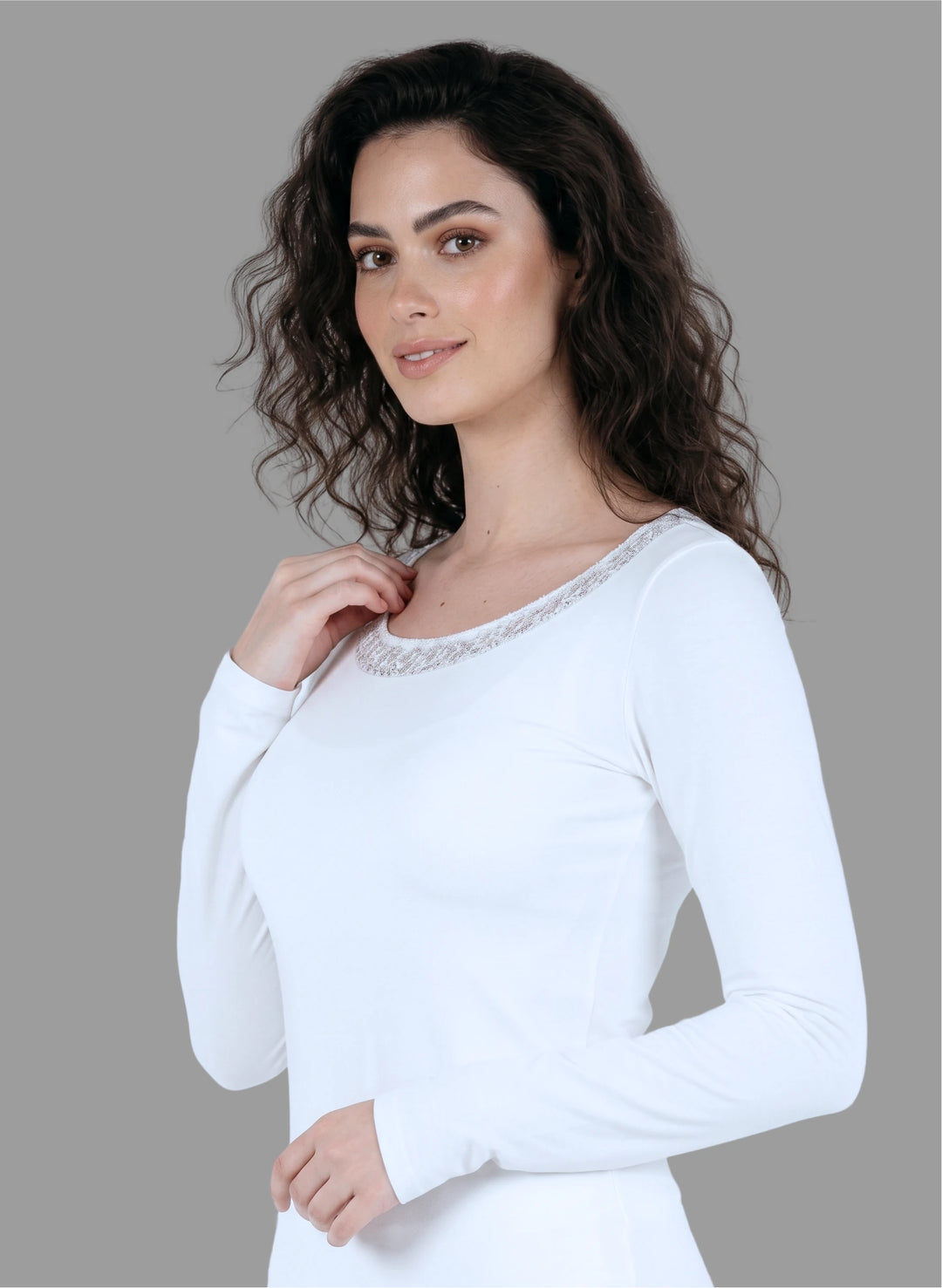 T-shirt manches longues avec dentelle