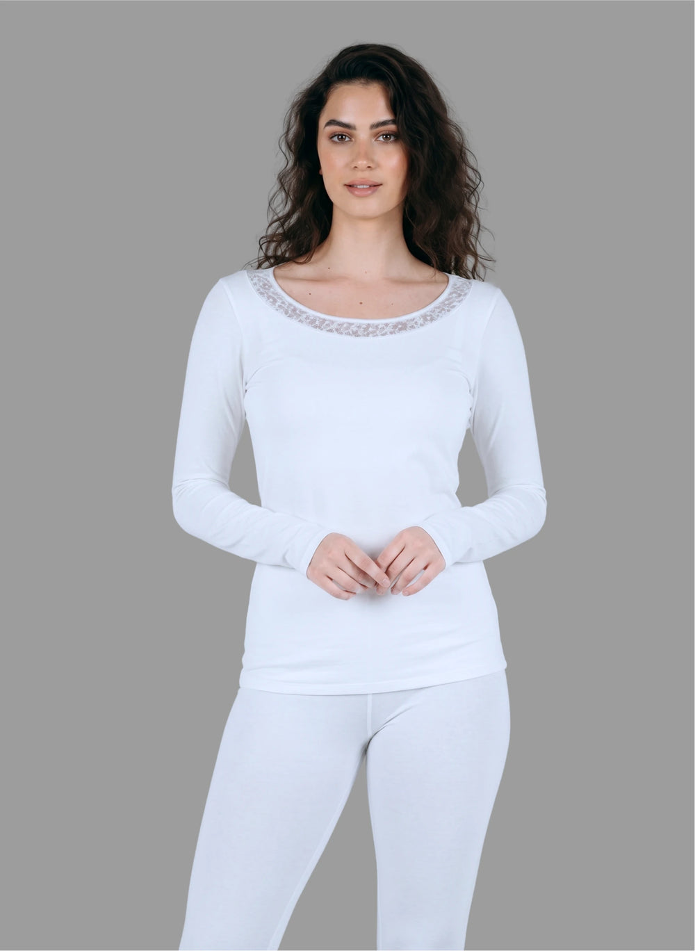 T-shirt manches longues avec dentelle
