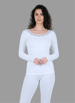 T-shirt manches longues avec dentelle