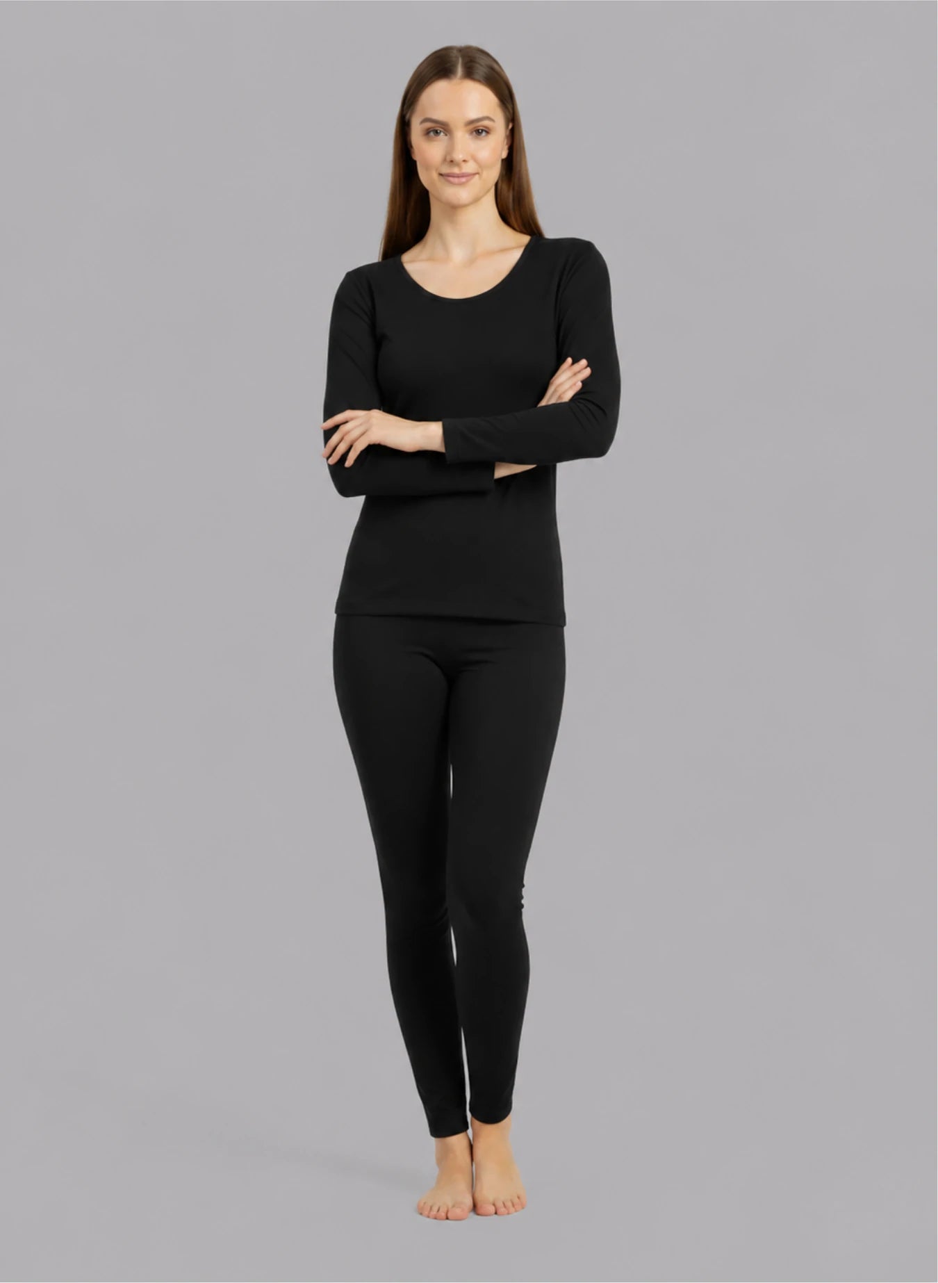 Ensemble t-shirt manches longues col décolleté et legging
