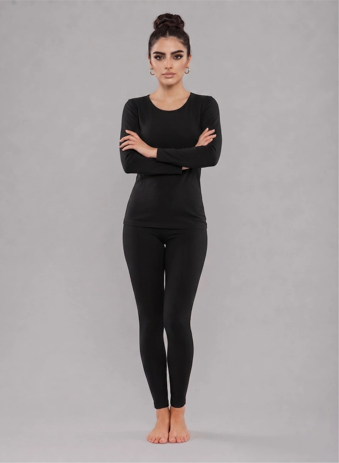 Ensemble t-shirt manches longues col rond et legging