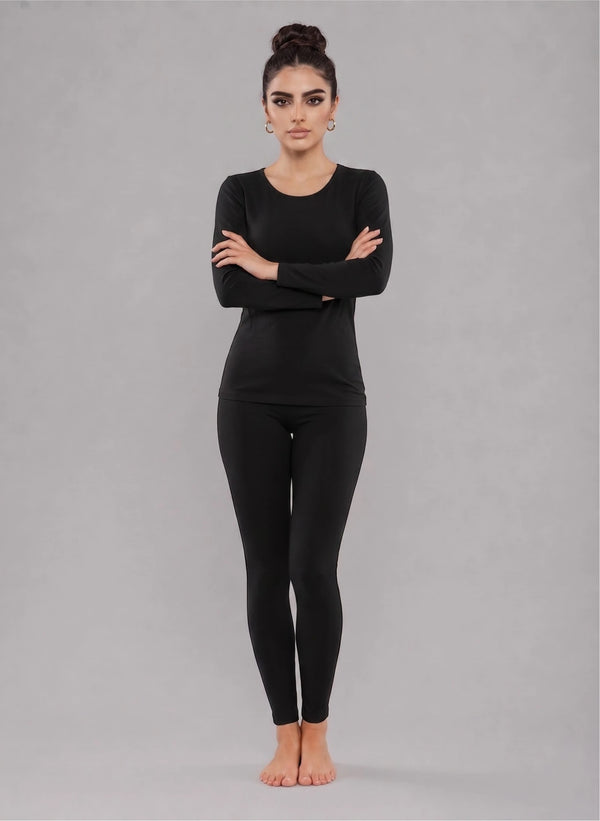 Ensemble t-shirt manches longues col rond et legging