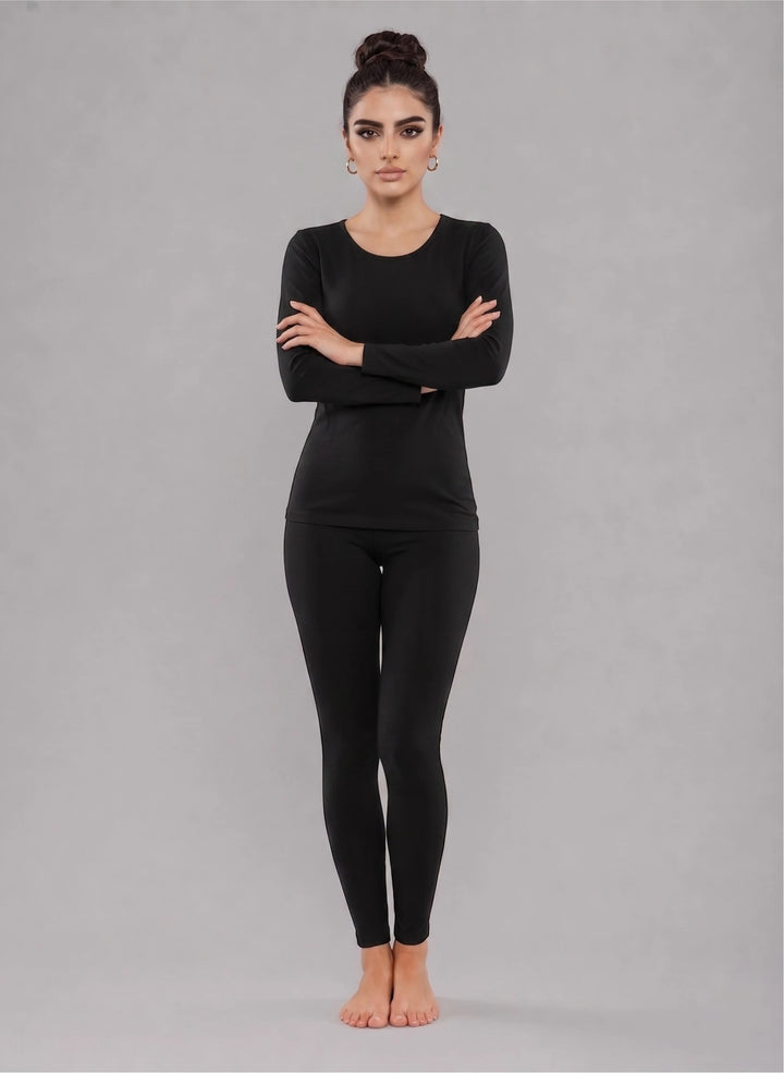 Ensemble t-shirt manches longues col rond et legging