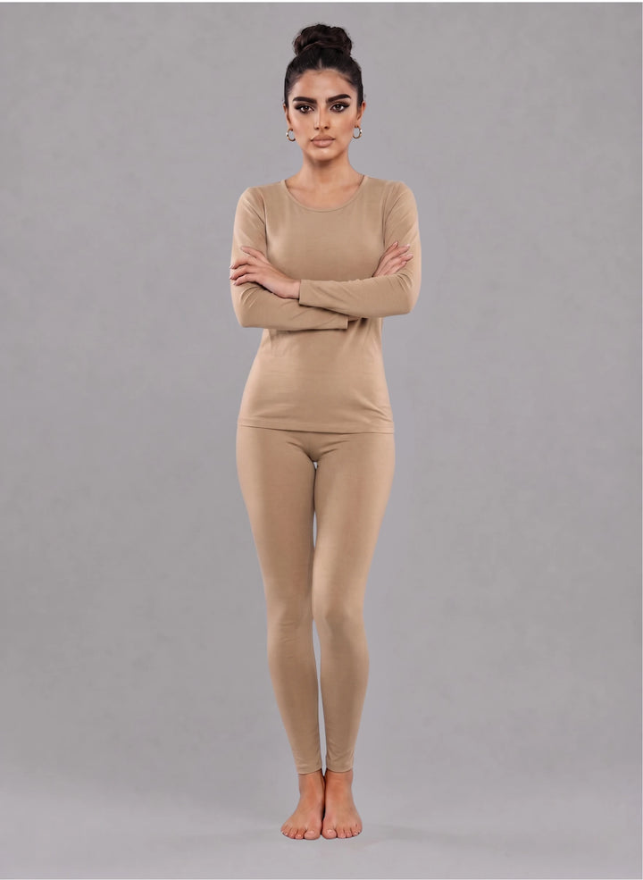 Ensemble t-shirt manches longues col rond et legging