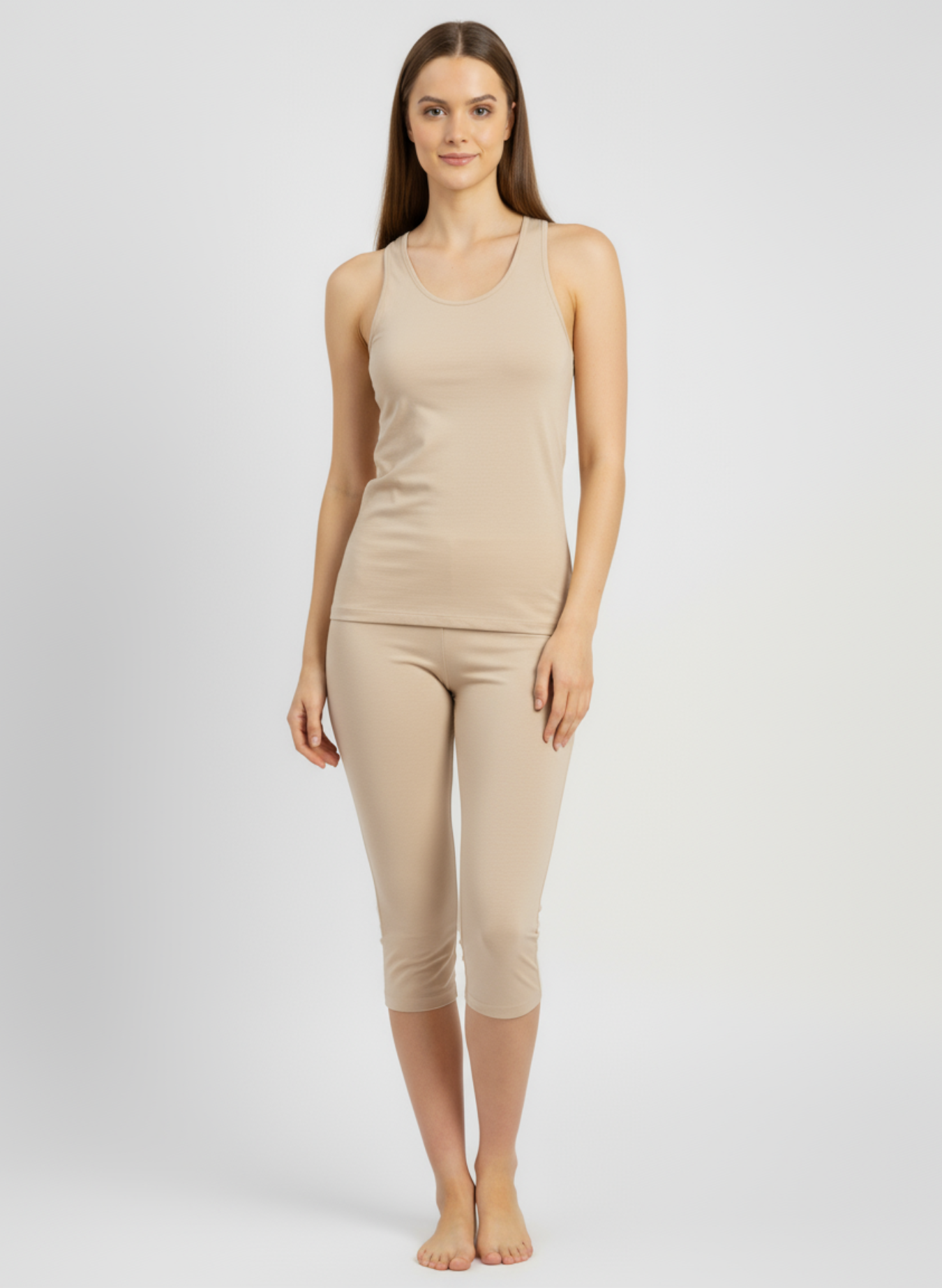 Ensemble Confort Coton – Débardeur Dos Nageur & Corsaire Basique