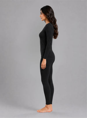 Ensemble t-shirt ml col v avec dentelle et legging avec dentelle