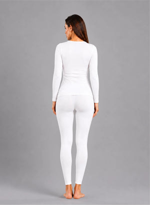 Ensemble t-shirt ml col rond avec dentelle et legging avec dentelle