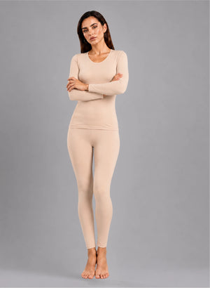 Ensemble t-shirt ml col rond avec dentelle et legging avec dentelle