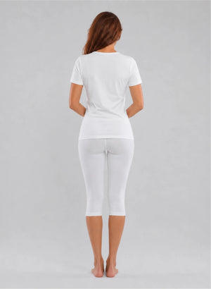 Ensemble T-shirt manches courtes col v et corsaire
