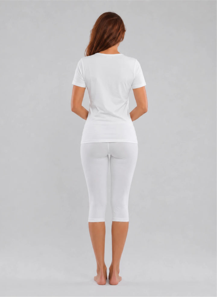 Ensemble T-shirt manches courtes col v et corsaire