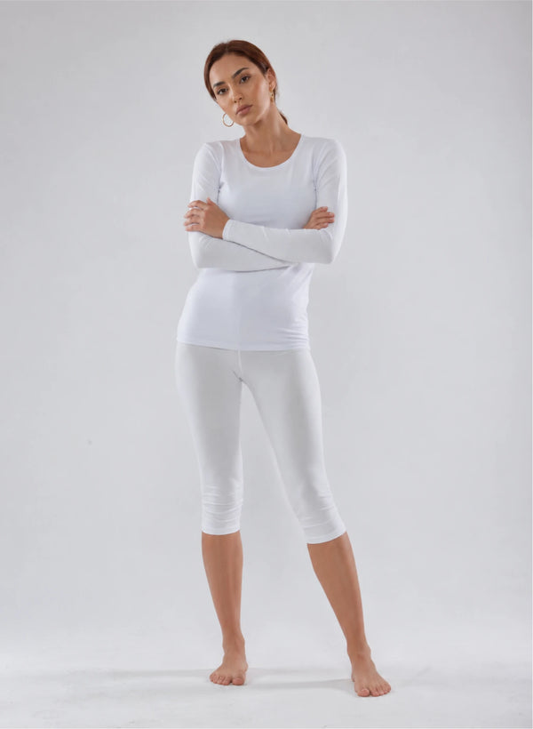 Ensemble t-shirt ml col rond et corsaire