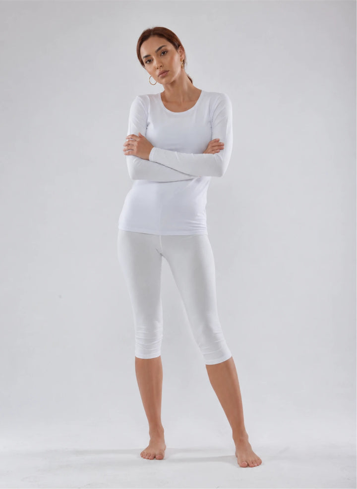 Ensemble t-shirt ml col rond et corsaire