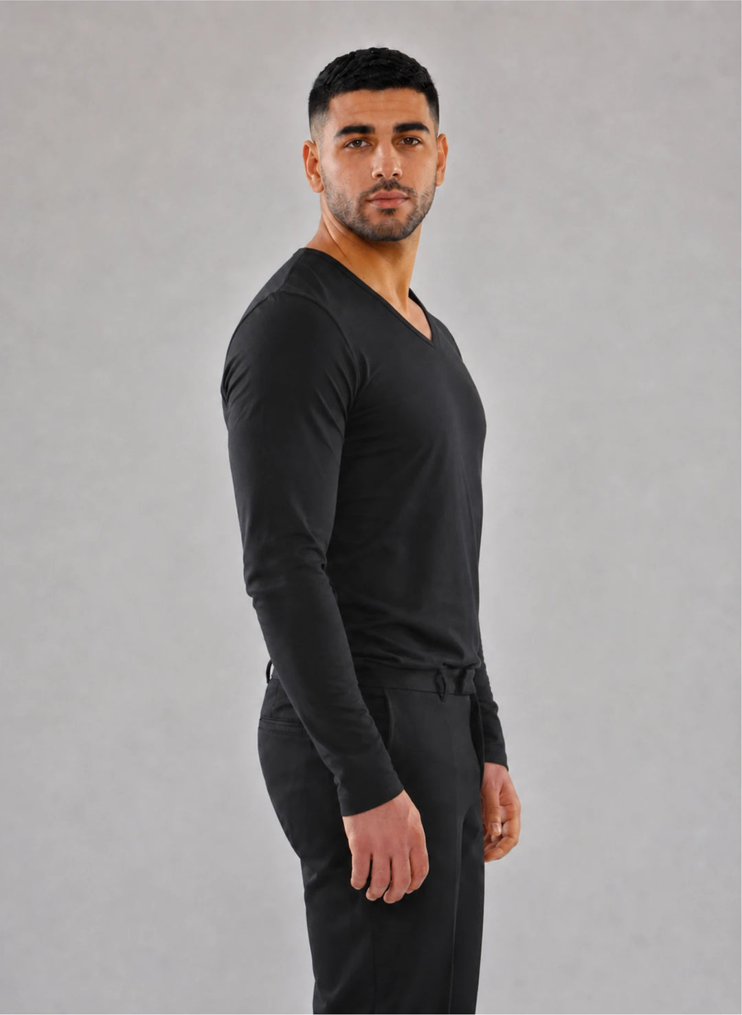 T-shirt manches longues col v